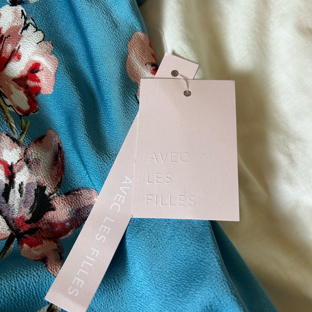 NWT Beautiful Avec Les Filles Ruched Floral Print Dress, size 6 - Picture 4 of 8